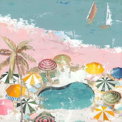 40 x 40 Bubblegum Beach I (HE-T)