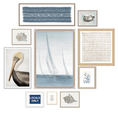 120.75 x 112.5 Coastal Retreat Art Collage (Set of 10) (Complete Set)